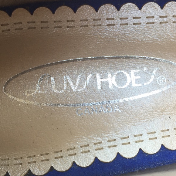 Blue suede high heels - Picture 7 of 9